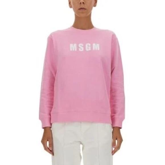 Pink MSGM 100% Cotton Sweatshirt Large Made in Italy - Picture 1 of 8